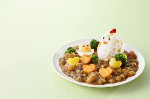 キャラクターカレー 鶏さんとひよこさん キャラクターカレー 鶏さんとひよこさんの写真