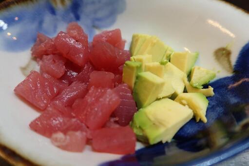 マグロ　アボカド マグロ,鮪,キハダの写真素材