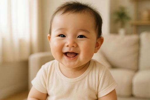 笑顔の赤ちゃん 笑顔の赤ちゃんの写真
