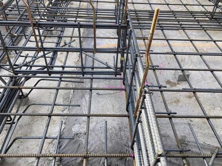 住宅基礎工事風景 住宅,基礎工事,鉄筋の写真素材