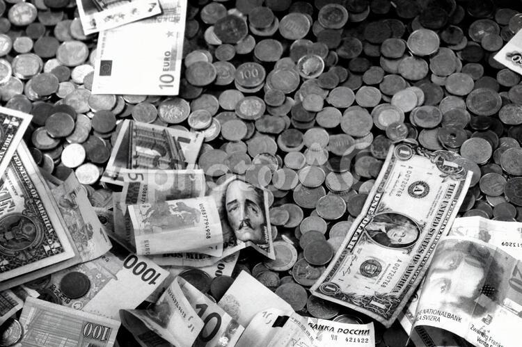 世界各国のお金 外貨,外国,世界の写真素材