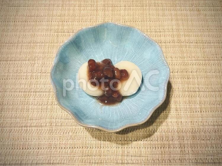 白玉団子とあんこの和スイーツの小皿 和菓子,白玉,団子の写真素材