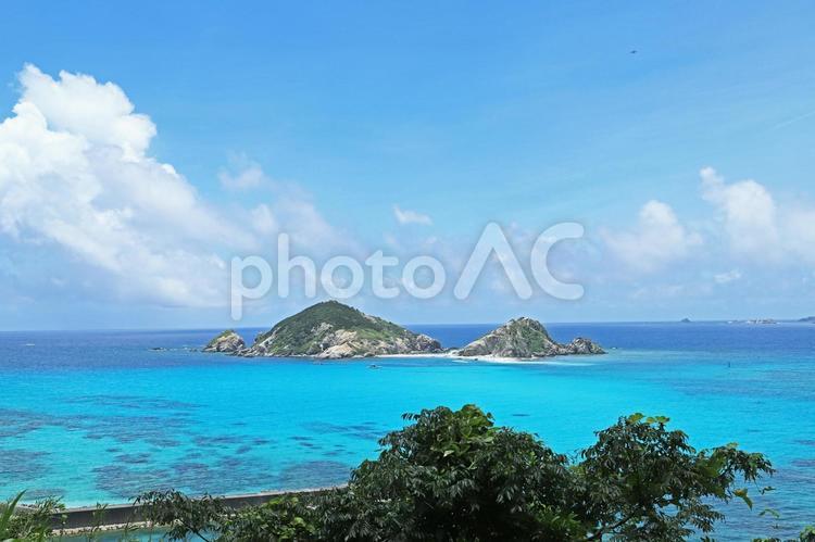 沖縄のきれいな海と空 海,沖縄,夏の写真素材