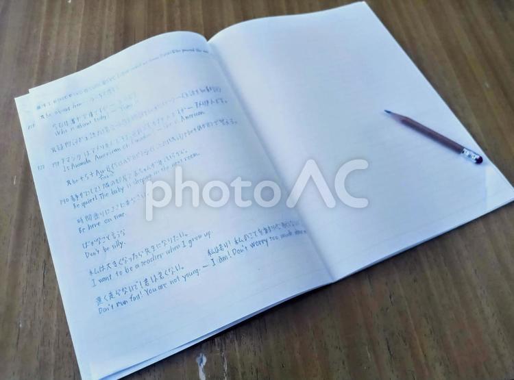 英語のノート ノート,英語,勉強の写真素材