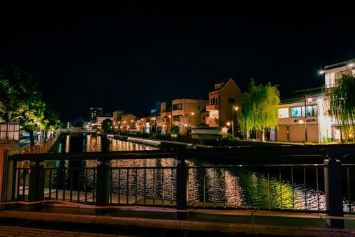 【島根】松江の夜景 島根,松江,夜景の写真素材
