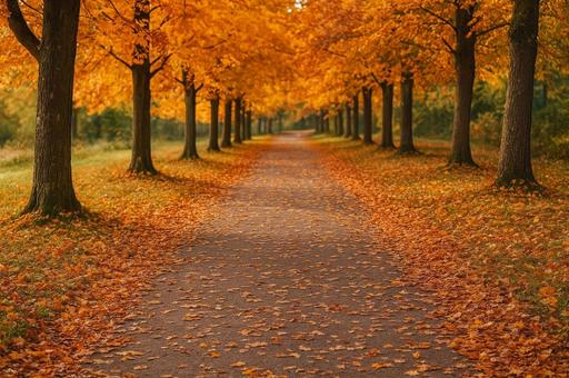 秋の散歩道 秋の散歩道の写真