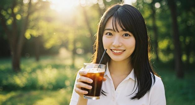 避暑地でアイスコーヒー 避暑地でアイスコーヒーの写真