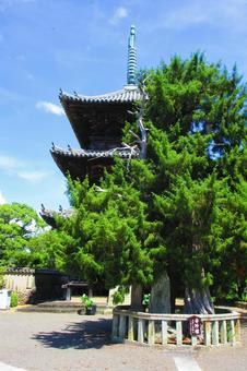 和歌山県-道成寺-三重塔と安珍塚 和歌山県-道成寺-三重塔と安珍塚の写真