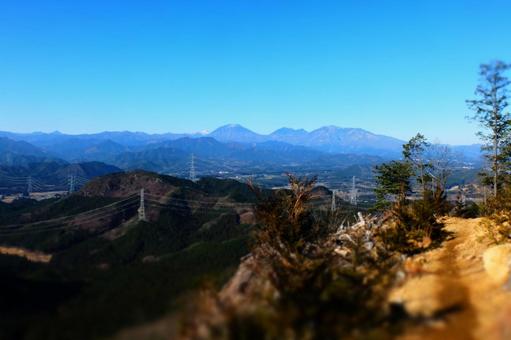 山の山頂からの風景 ジオラマ風 山の山頂からの風景 ジオラマ風の写真