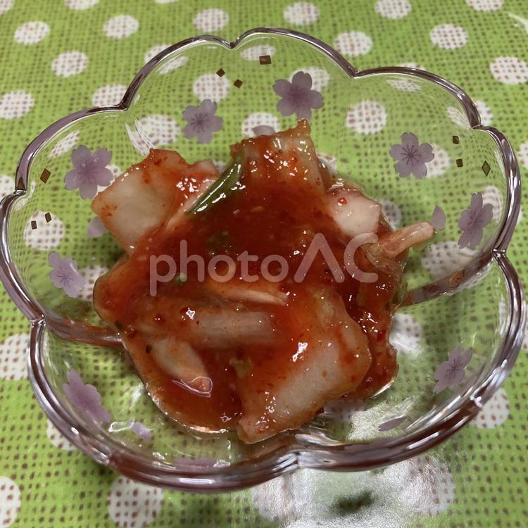 白菜キムチ〜桜のお皿 白菜キムチ,キムチ,白菜の写真素材