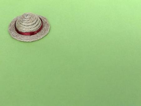夏素材|麦わら帽子とグリーン背景 麦わら帽子,夏,旅の写真素材
