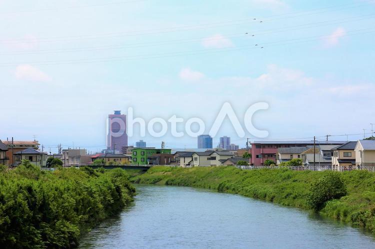 川のある風景　 川,流れ,水の写真素材