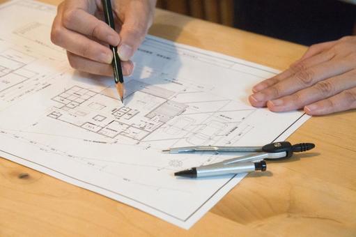 新築注文住宅の間取図を作成中 新築注文住宅の間取図を作成中の写真