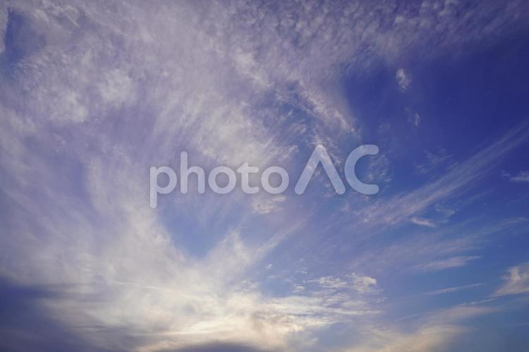 夕方の空の風景 空,雲,屋外の写真素材