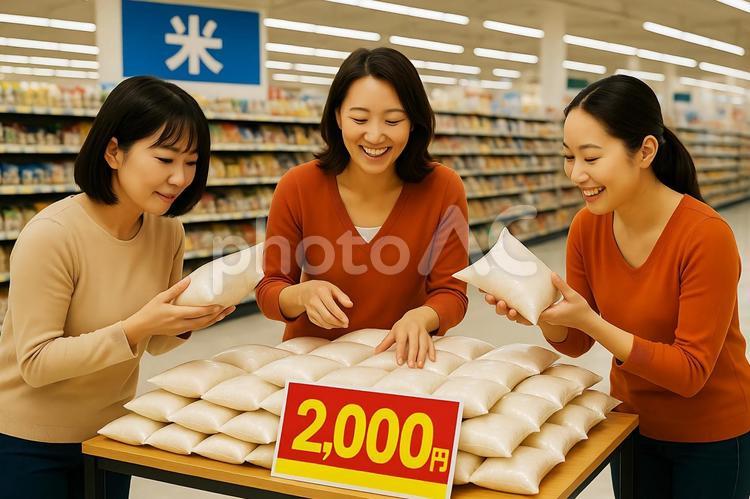 備蓄米の古古米と主婦2 備蓄米,古米,古古米の写真素材