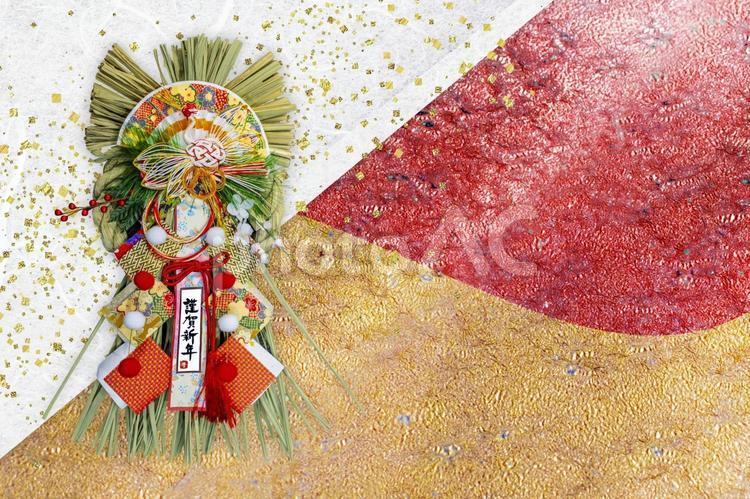 和紙とお正月飾り 和紙,お正月飾り,しめ縄の写真素材