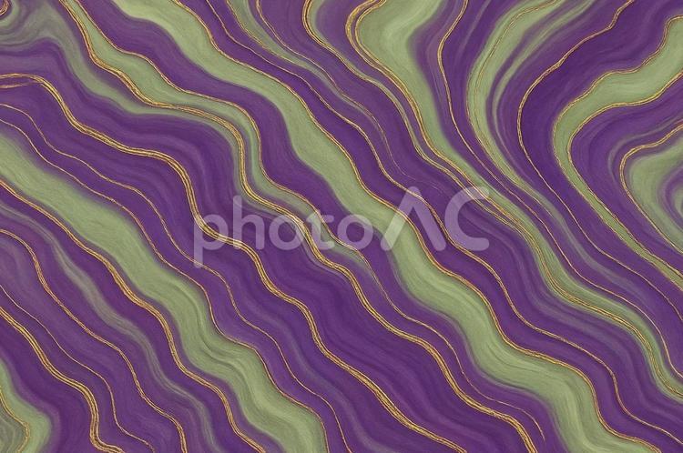 紫と緑の流線模様 マーブル,背景素材,抽象画の写真素材