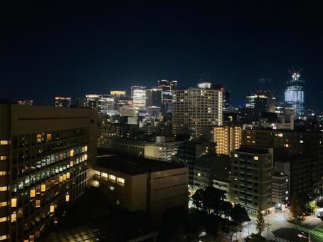 都市の夜景 夜景,ビル群,街並みの写真素材