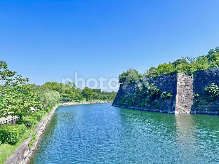 掘 掘,石垣,大阪城公園の写真素材