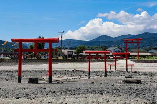 大魚神社の海中鳥居 大魚神社の海中鳥居 海中鳥居,沖之神,鳥居の写真素材