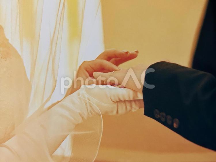 結婚式　指輪の交換 指輪交換,結婚指輪,結婚式の写真素材
