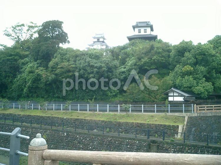 掛川城の天守と太鼓櫓 掛川城の写真素材