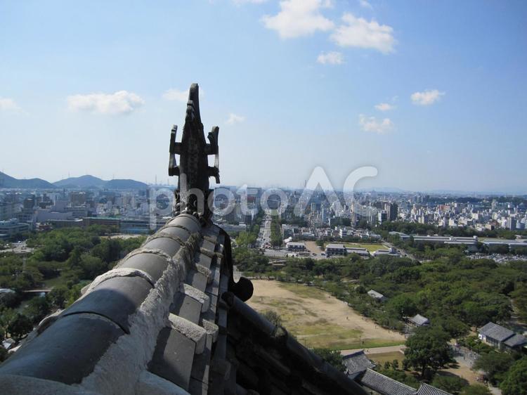 姫路城　大天守からの眺望　姫路駅方面 姫路城,白鷺城,平山城の写真素材
