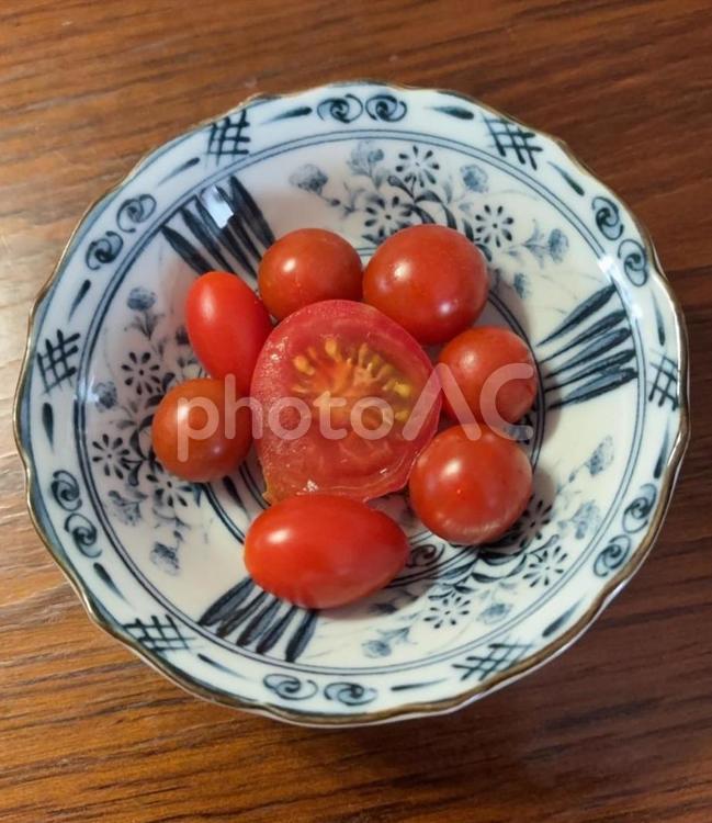 R7.08.10　自家栽培ミニトマト 自家栽培,ミニトマト,トマトの写真素材