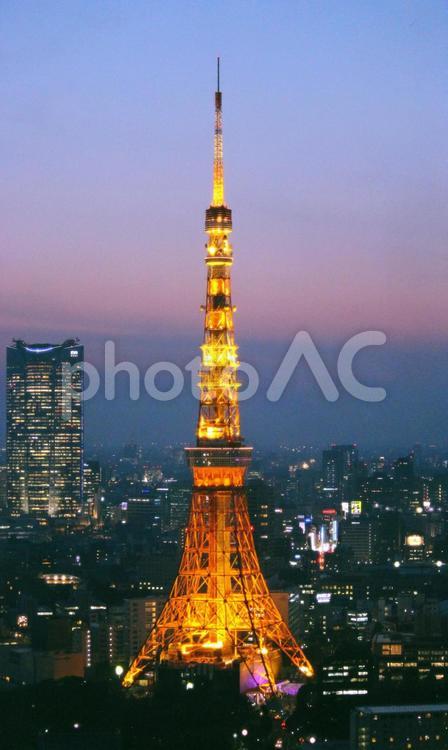 夕暮れの東京タワー 東京タワーの写真素材