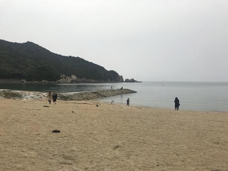 冬の静かな海岸 海,冬,砂浜の写真素材