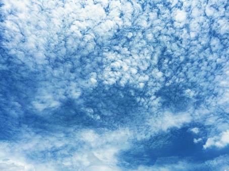 青空とモクモクした雲 青空とモクモクした雲の写真