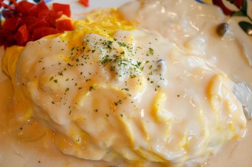 美味しいクリームオムライス オムライス,クリーム,クリームオムライスの写真素材