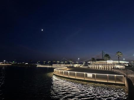明石海峡大橋と夜景 明石海峡大橋と夜景 明石海峡大橋,マリンピア,夜景の写真素材