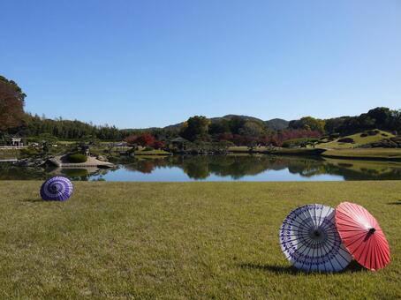 岡山後楽園 岡山後楽園,庭園,風景の写真素材