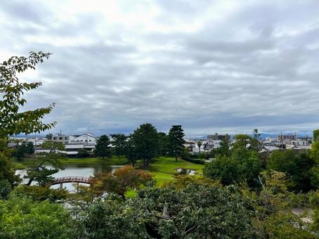 大乗院と奈良の街並み 奈良,大乗院,庭園の写真素材