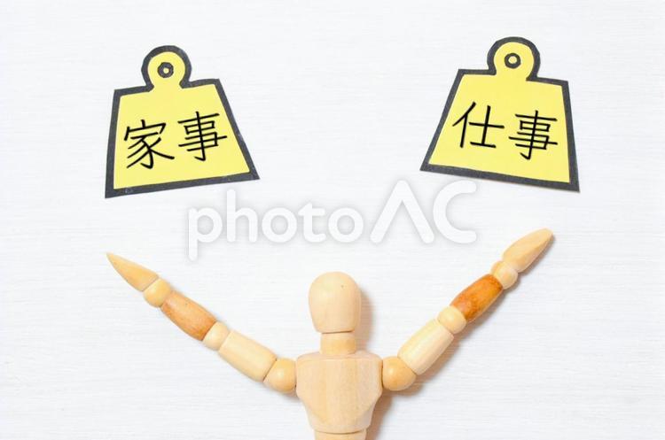 家事と仕事② 困る,忙しい,ベクターの写真素材