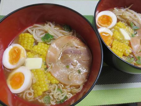 Photo, corn butter ramen, home ramen, corn, 