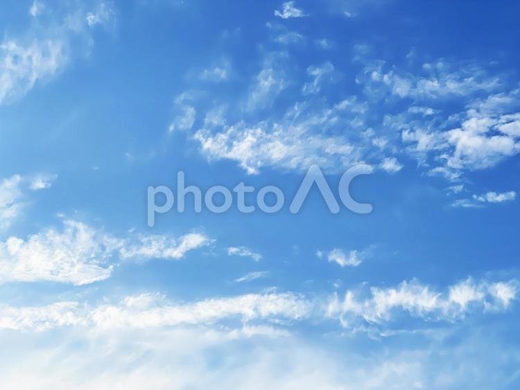 背景素材　晴れの日の真っ白な雲と水色の空 空,青空,雲の写真素材