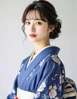 浴衣姿の日本人女性のポートレイト 浴衣姿の日本人女性のポートレイトの写真