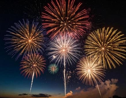 打ち上げ花火 打ち上げ花火の写真