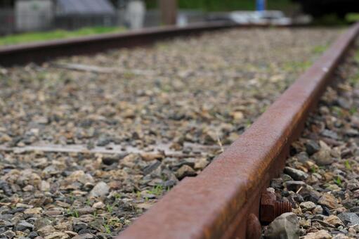 錆びたレール レール,線路,電車の写真素材