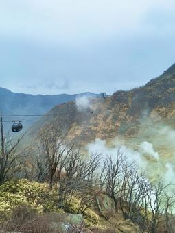 大涌谷と箱根ロープウェイ 大涌谷と箱根ロープウェイ 大涌谷,箱根ロープウェイ,観光地の写真素材