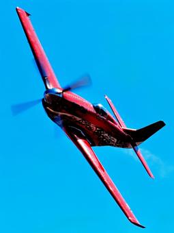 赤いレーサー エアレース,pー51,リノの写真素材