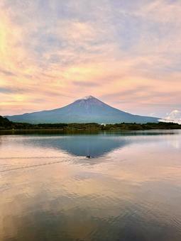 夕方の田貫湖から見る富士山 夕方の田貫湖から見る富士山の写真