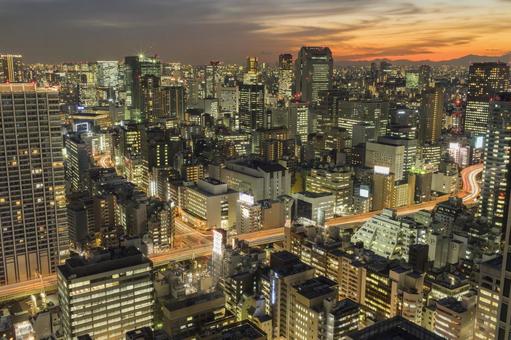 View from the Tokyo Metropolitan Government Building The streets of Tokyo at dusk, JPG View from the Tokyo Metropolitan Government Building The streets of Tokyo at dusk, evening landscape, night view, window, JPG
