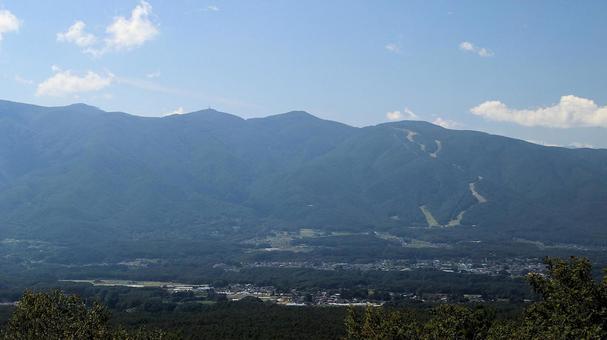 富士見高原から入笠山方面を望む 富士見高原から入笠山方面を望むの写真