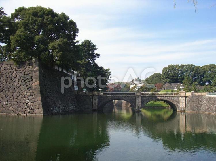 江戸城二重橋 江戸城の写真素材