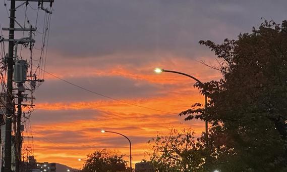 茜空 空,茜空,夕焼けの写真素材