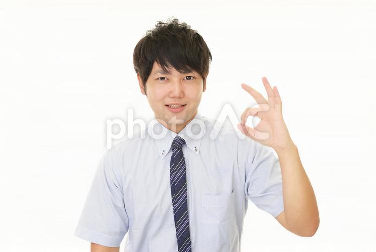 OKサインの男性 男性,ビジネス,ビジネスマンの写真素材