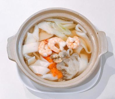 海鮮うどん 海鮮うどん,海鮮,鍋焼きうどんの写真素材